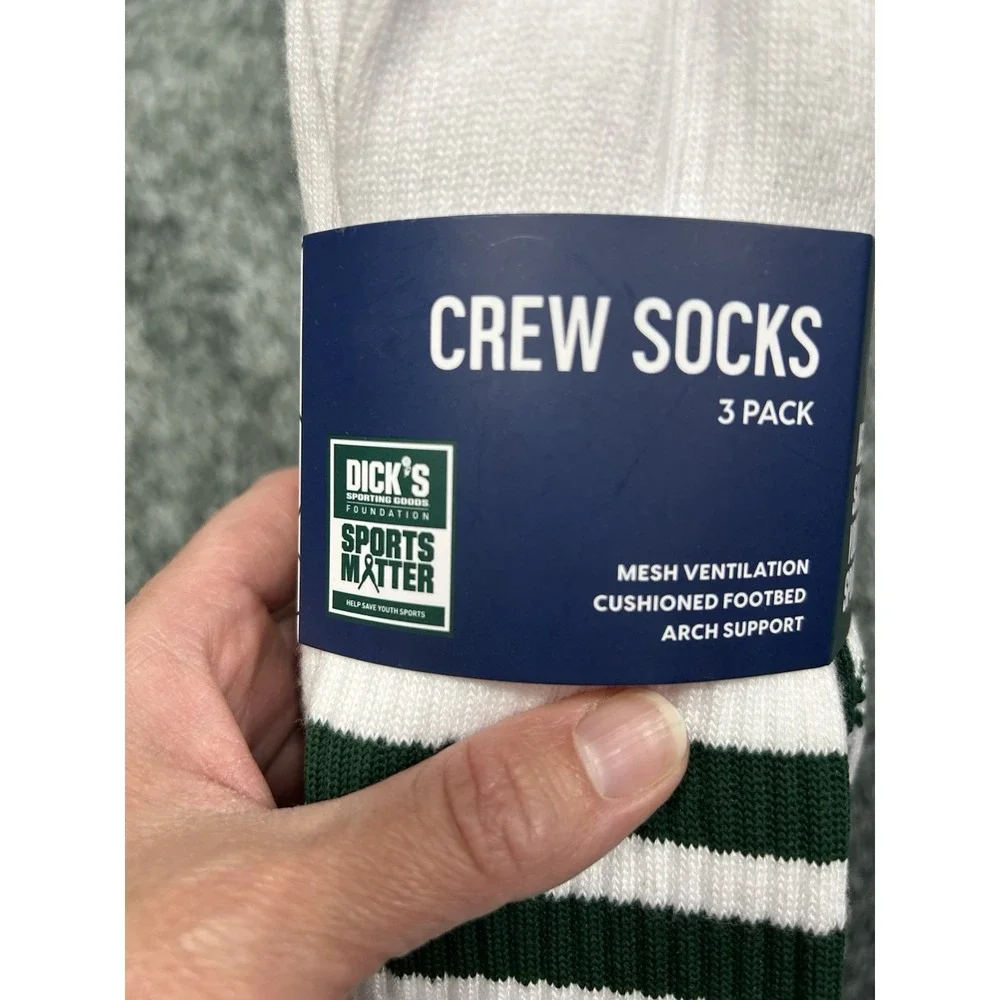 DSG Large (Women's 10+/Men's 8-13)3 Pack Crew Socks Field Green Combo (SC1)